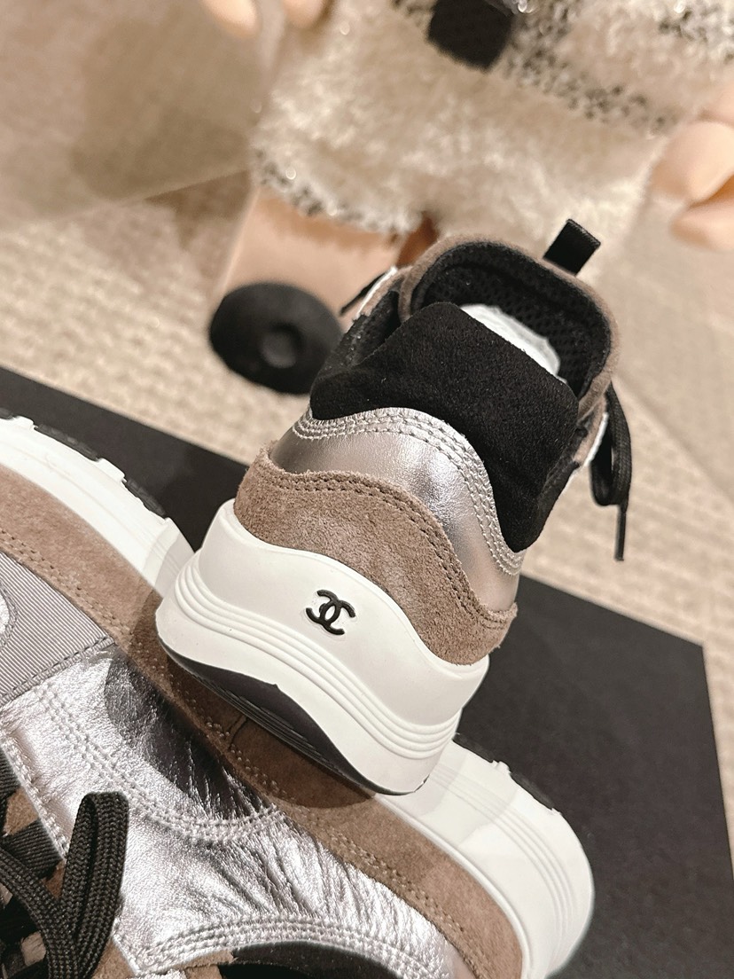 シャネル「Chanel」シャネル スタイル レザースニーカー (パンダカラー) / レジャースニーカー