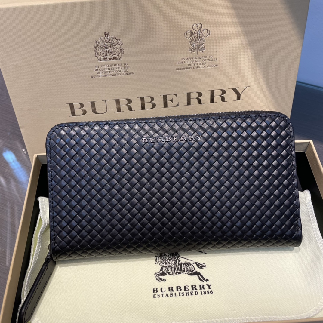 バーバリー「Burberry」メンズ シングルジップ スモール ウォレット