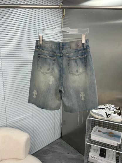 クロムハーツ「Chrome Hearts」プレミアム ストレッチデニム ショートパンツ