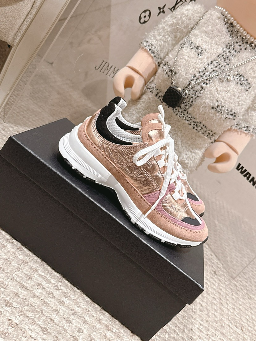 シャネル「Chanel」シャネル スタイル レザースニーカー (パンダカラー) / レジャースニーカー