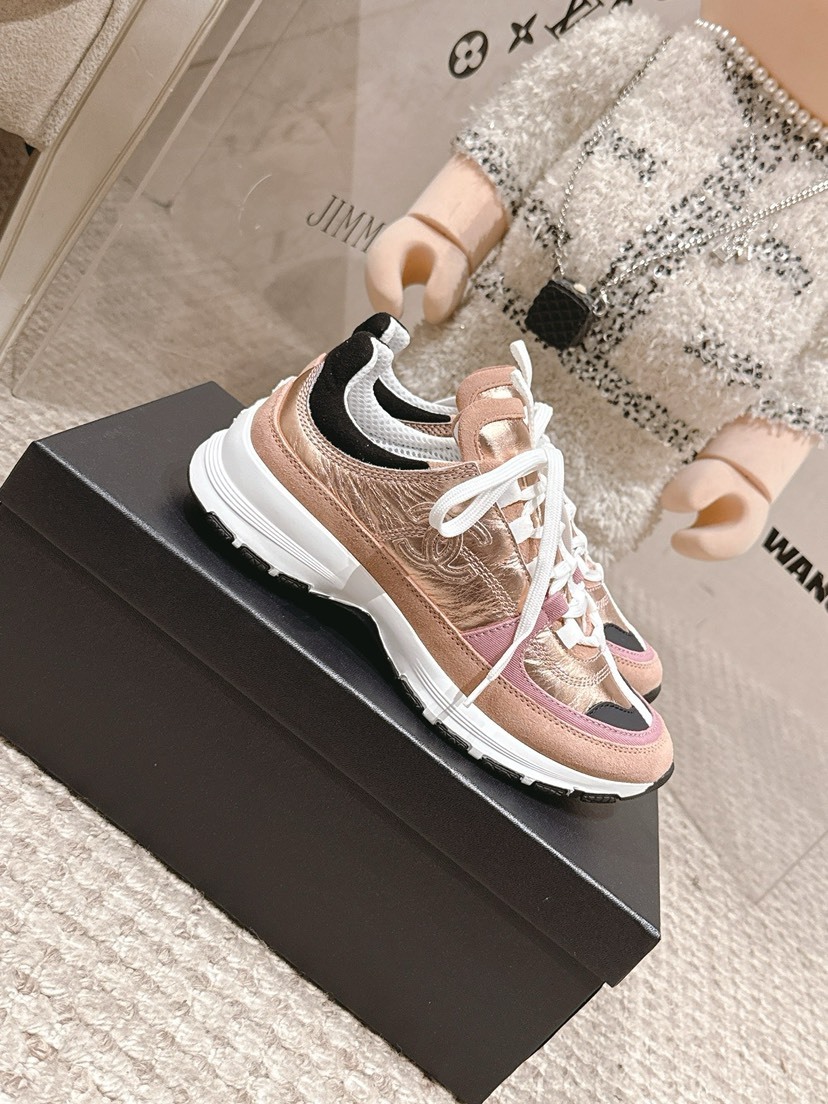 シャネル「Chanel」シャネル スタイル レザースニーカー (パンダカラー) / レジャースニーカー
