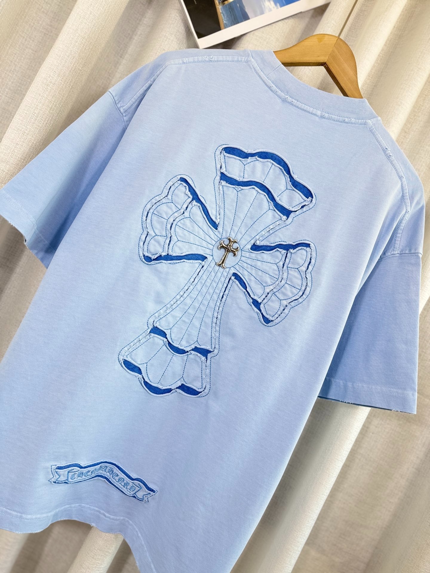 クロムハーツ「Chrome Hearts」クロスパッチワーク ウォッシュドTシャツ