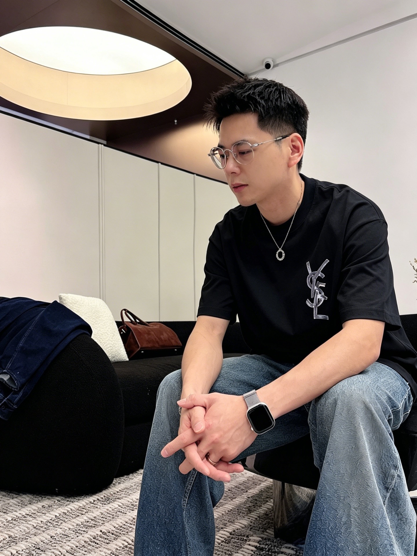 サンローラン「Saint Laurent」ロゴプリントTシャツ / ショートスリーブ クルーネック