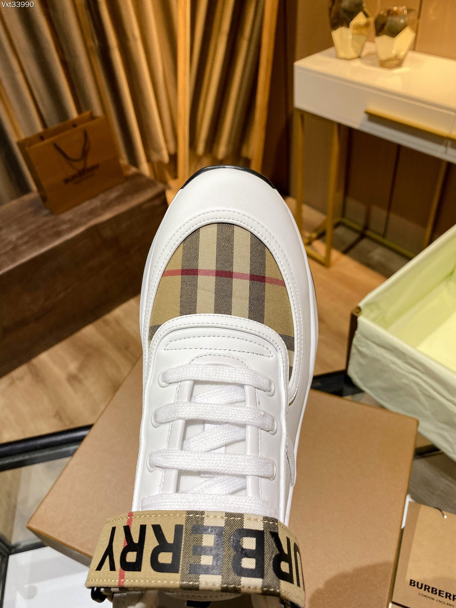 バーバリー「Burberry」バーバリー チェック プラットフォーム スニーカー / レザースニーカー