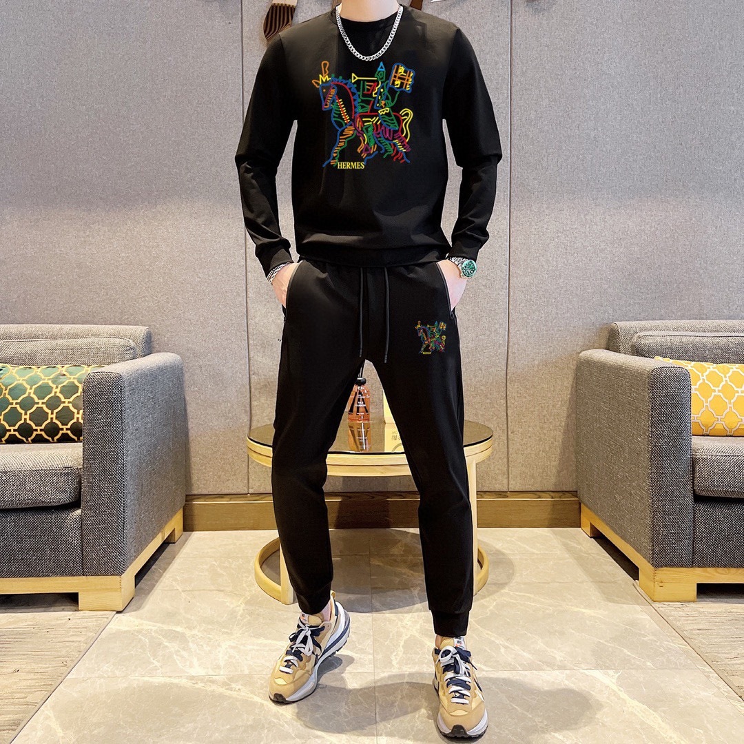 エルメス「Hermès」春秋 メンズ スウェットセット