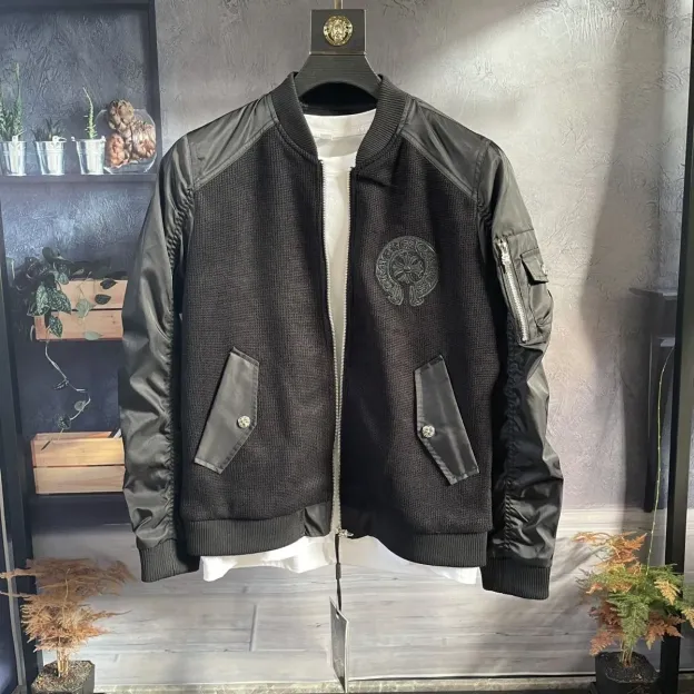 クロムハーツ「Chrome Hearts」レザー ベースボール ジャケット