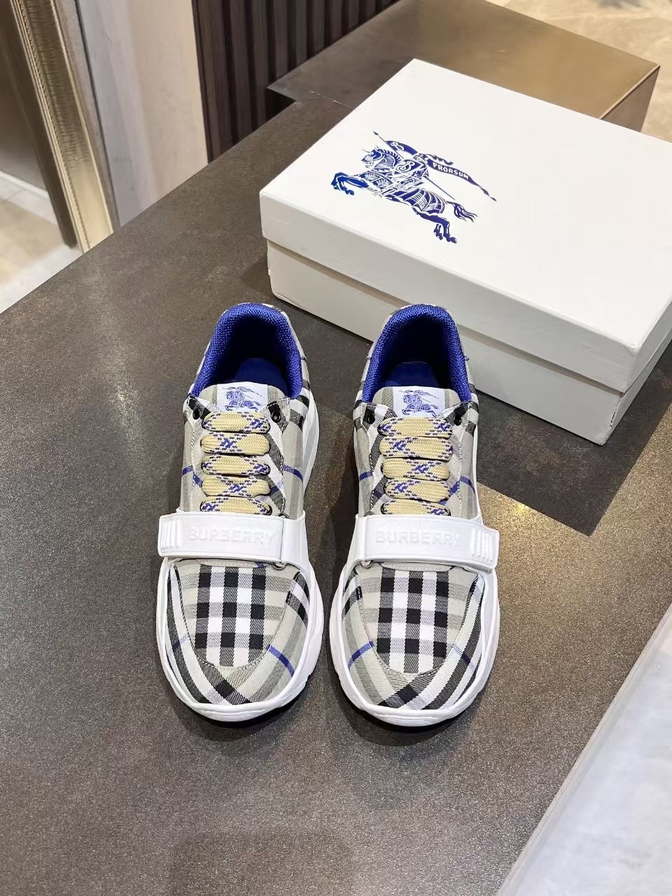 バーバリー「Burberry」バーバリー チェック テラス スニーカー / コットンブレンドスニーカー
