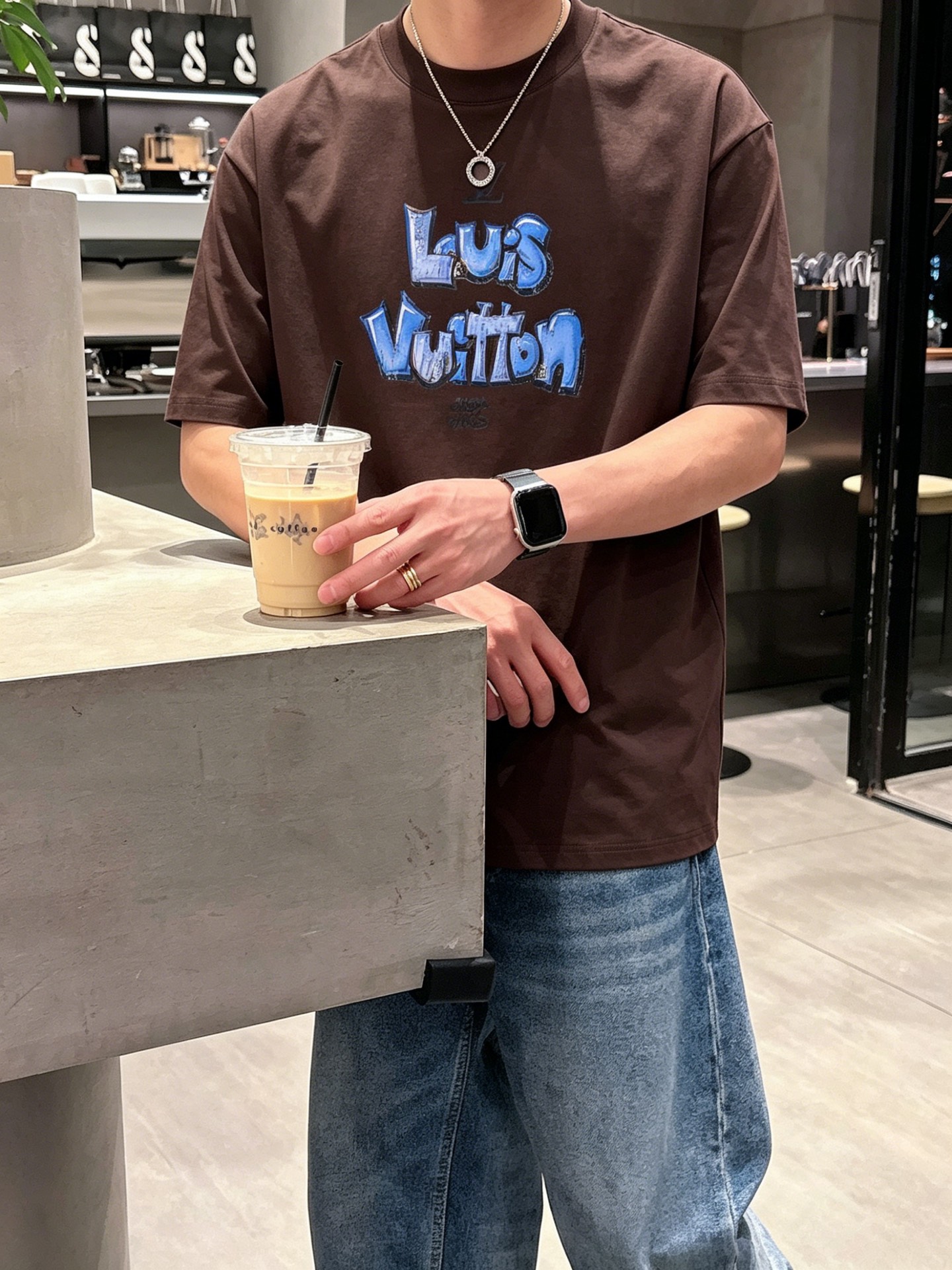 ルイ・ヴィトン「Louis Vuitton」ロゴプリントTシャツ / ショートスリーブ クルーネック