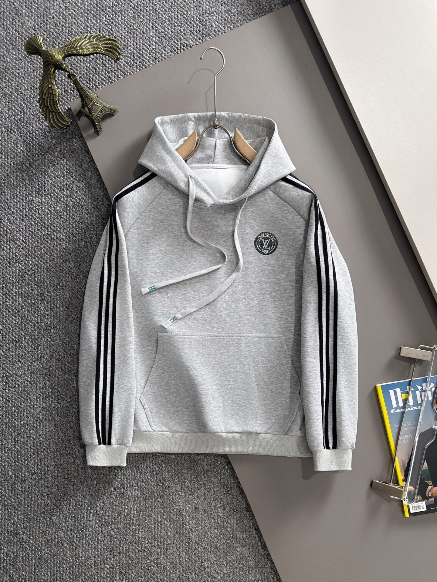 ルイ・ヴィトン「Louis Vuitton」メンズ フード付きコットンパーカー(ユニセックス)