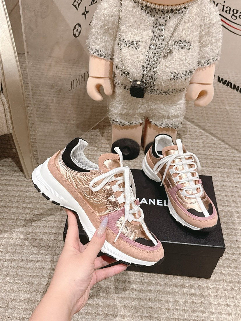 シャネル「Chanel」シャネル スタイル レザースニーカー (パンダカラー) / レジャースニーカー