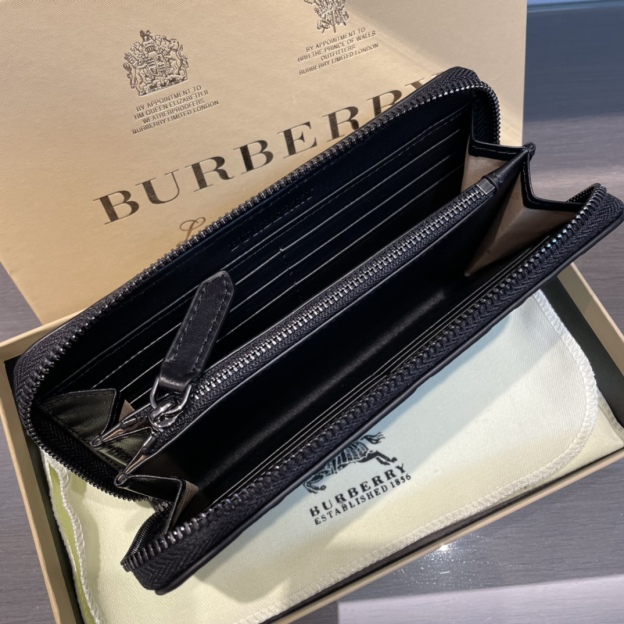 バーバリー「Burberry」メンズ シングルジップ スモール ウォレット