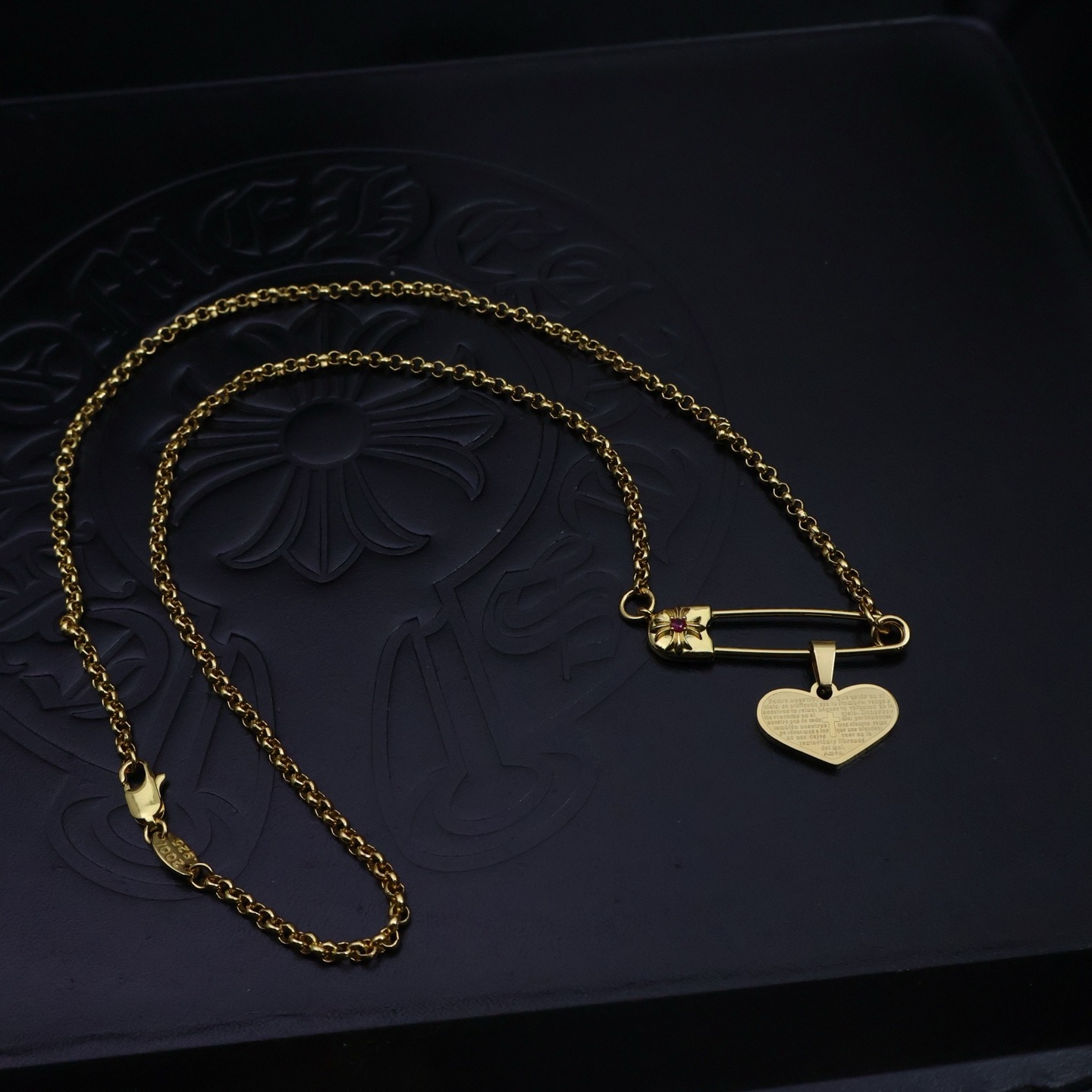 クロムハーツ「Chrome Hearts」クロスフラワーブローチチェーンネックレス