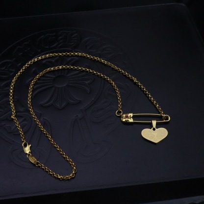 クロムハーツ「Chrome Hearts」クロスフラワーブローチチェーンネックレス