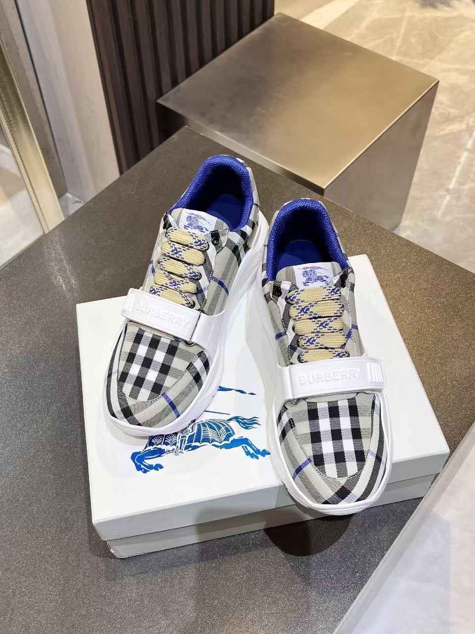 バーバリー「Burberry」バーバリー チェック テラス スニーカー / コットンブレンドスニーカー