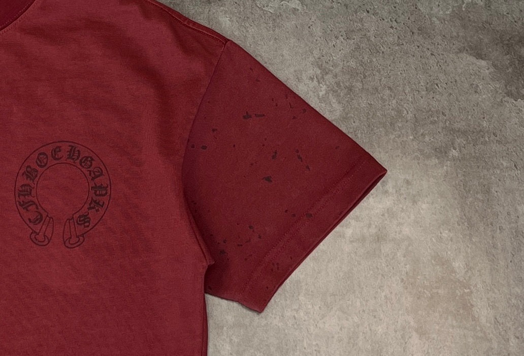 クロムハーツ「Chrome Hearts」ドット＆ホースシュー プリント ブラッシュドコットン Tシャツ