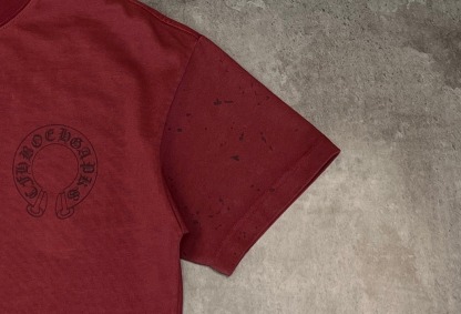 クロムハーツ「Chrome Hearts」ドット＆ホースシュー プリント ブラッシュドコットン Tシャツ