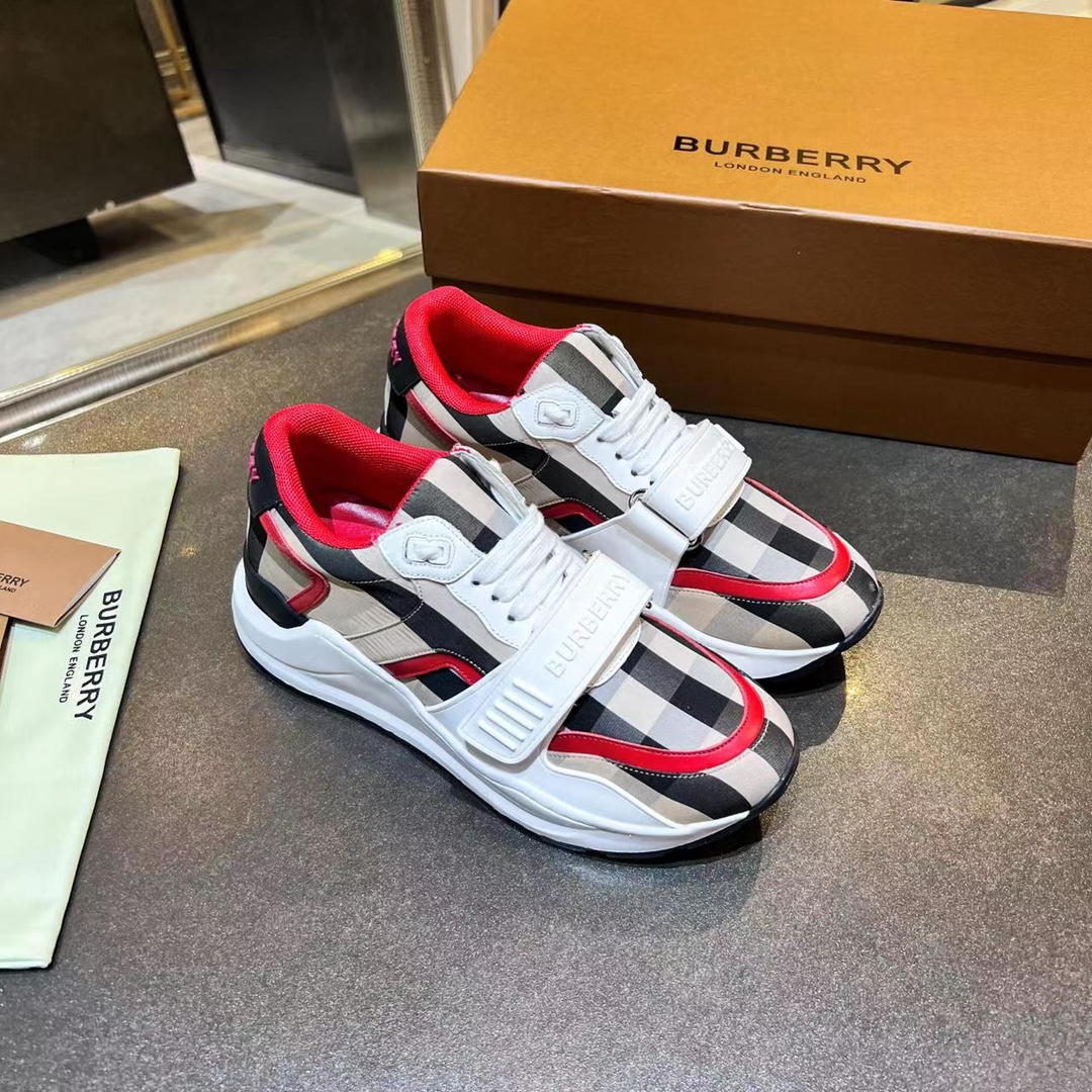 バーバリー「Burberry」バーバリー チェック プラットフォーム スニーカー / レザースニーカー