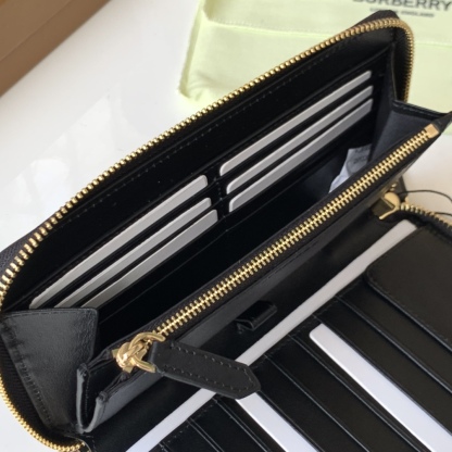 バーバリー「Burberry」Houseチェック & 粒革 ジップ ウォレット