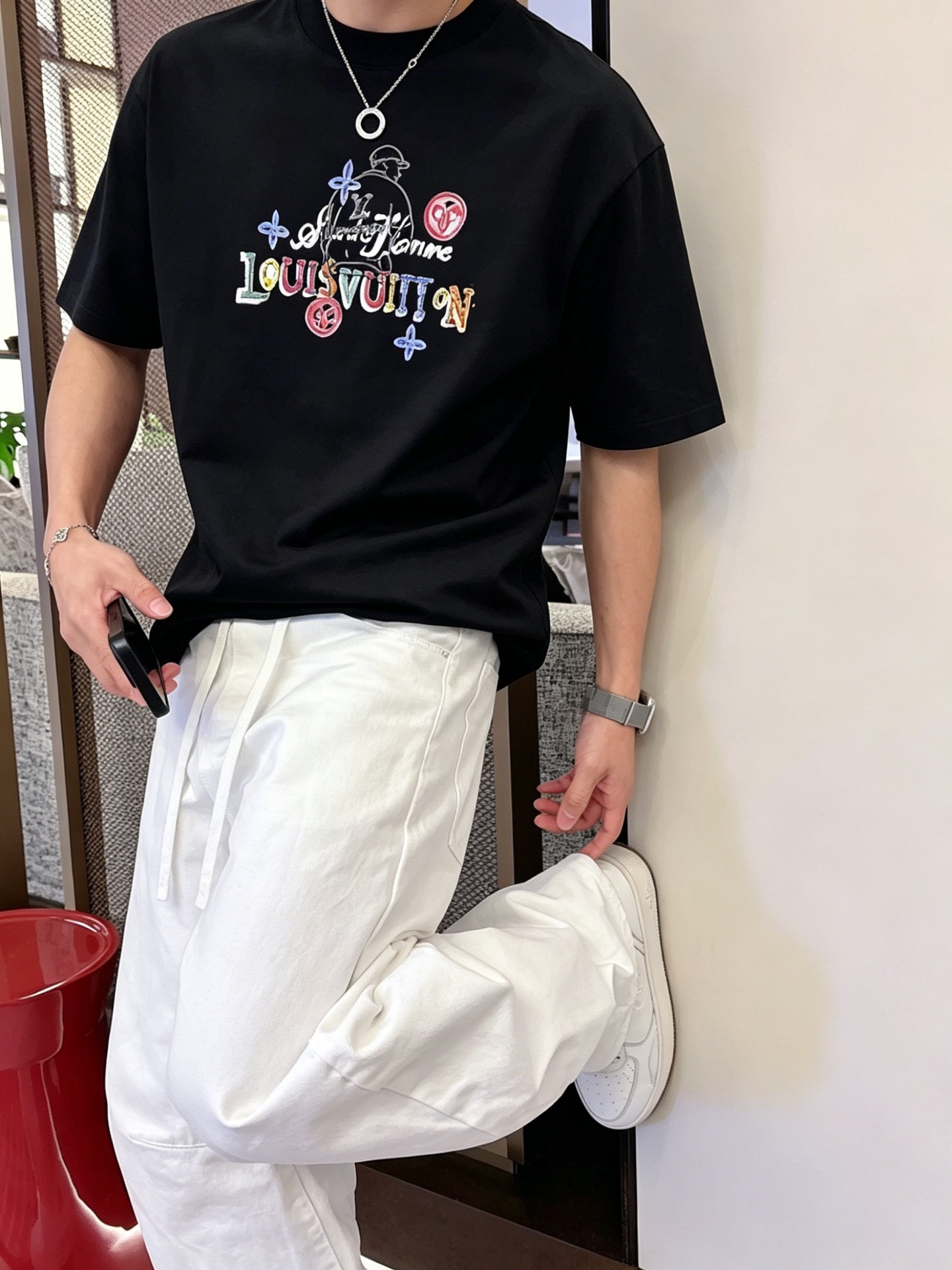 ルイ・ヴィトン「Louis Vuitton」ロゴプリントTシャツ / ショートスリーブ クルーネック