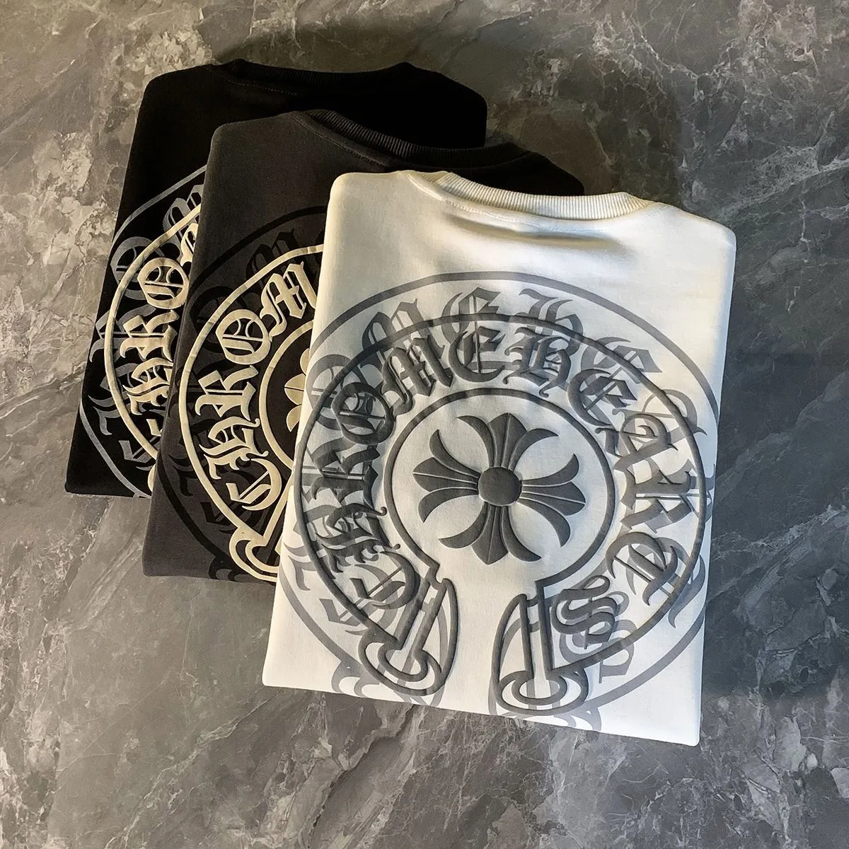 クロムハーツ「Chrome Hearts」ファッションブランドのスウェットシャツ秋冬新作プラスベルベット厚手カジュアルラウンドネックルーズジャケット