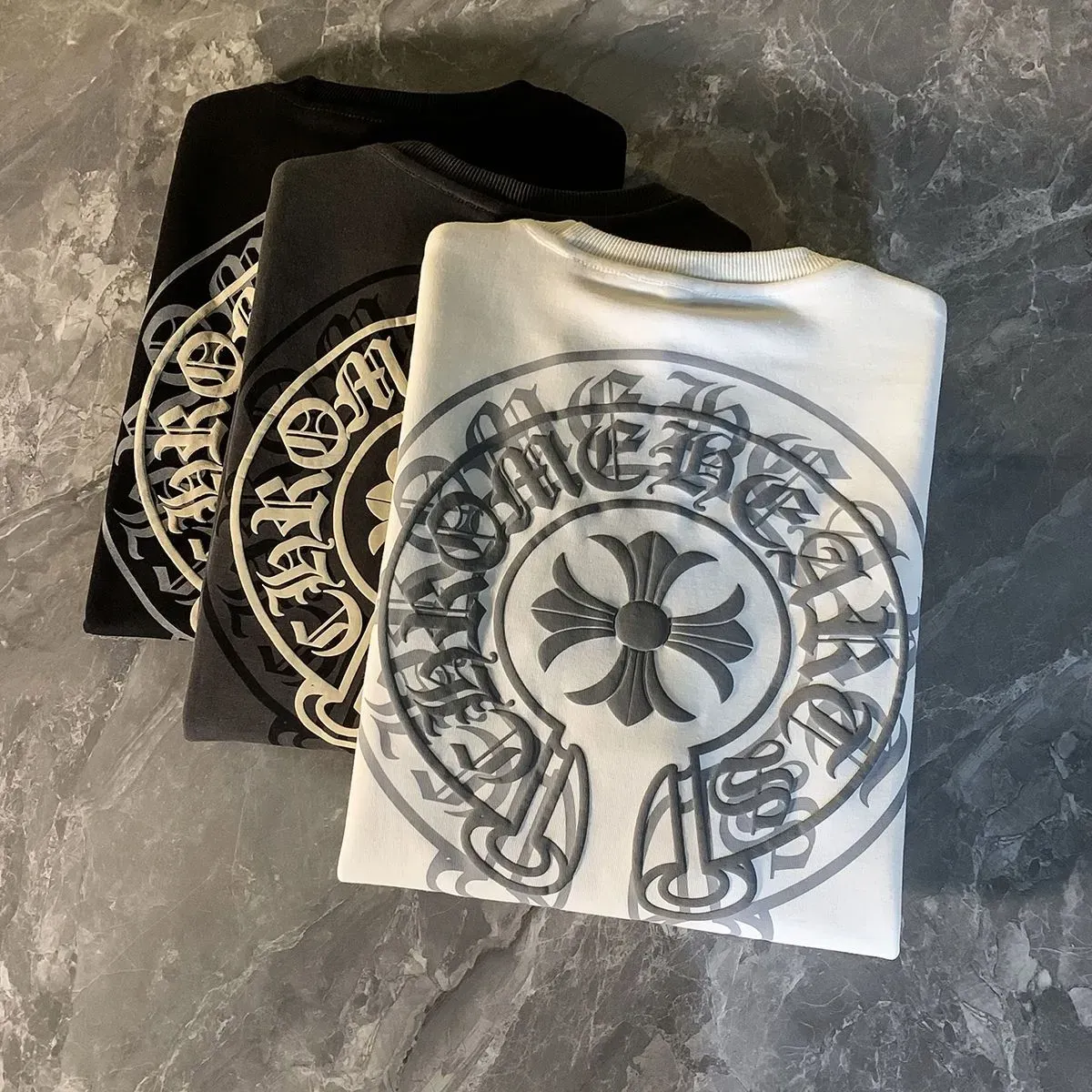 クロムハーツ「Chrome Hearts」ファッションブランドのスウェットシャツ秋冬新作プラスベルベット厚手カジュアルラウンドネックルーズジャケット