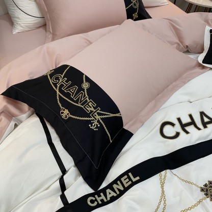 シャネル「Chanel」プレミアムコットン ゴールド＆シルバー刺繍 4点セット