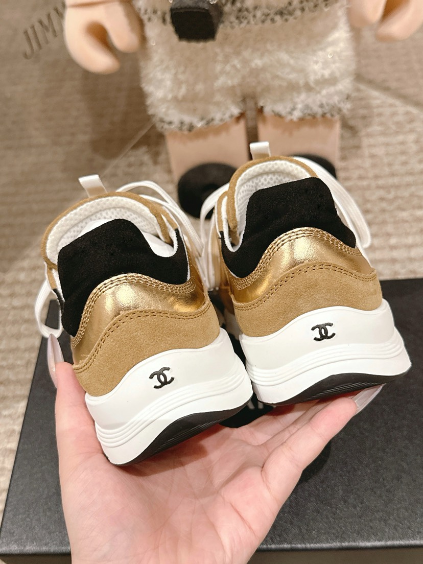 シャネル「Chanel」シャネル スタイル レザースニーカー (パンダカラー) / レジャースニーカー