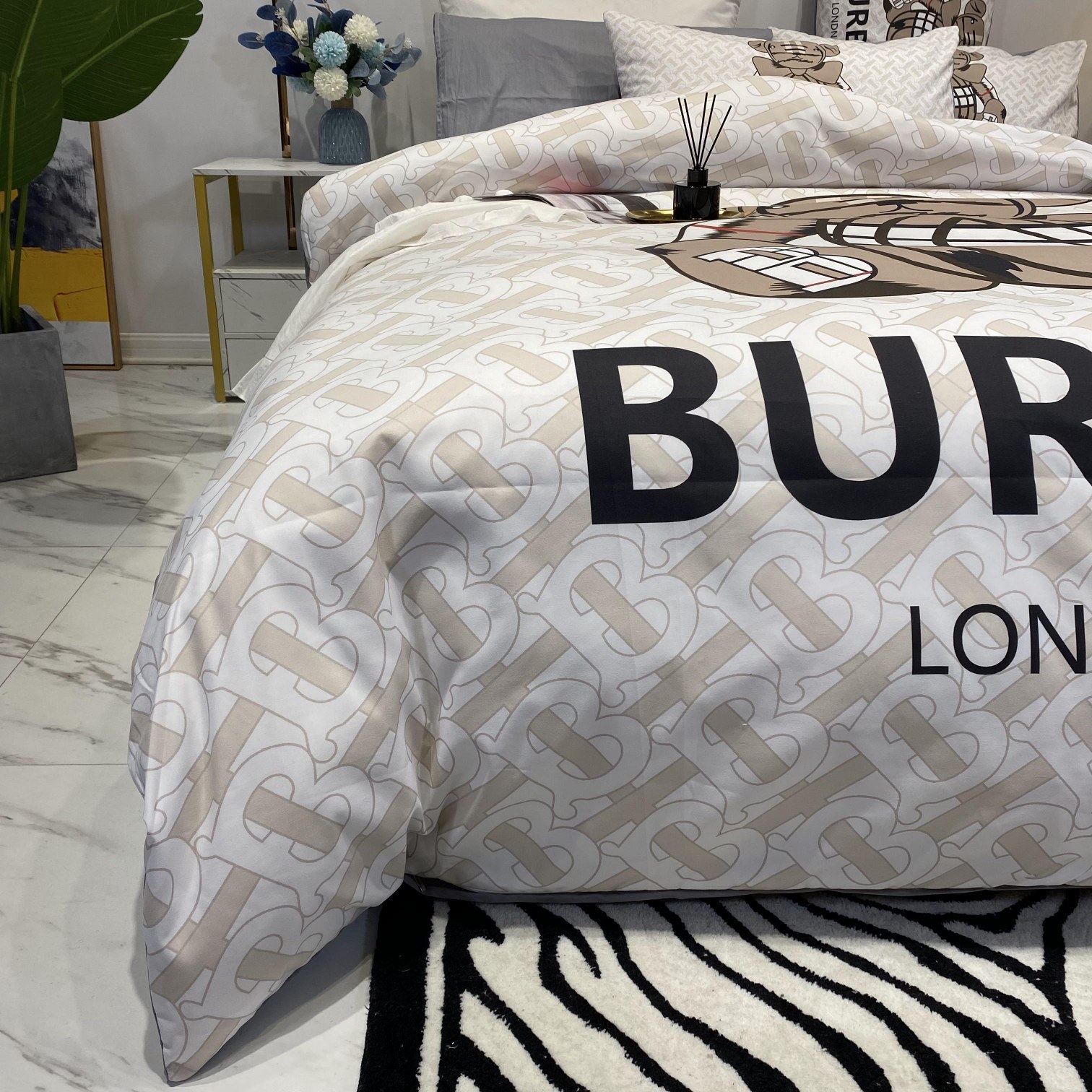 バーバリー「Burberry」プレミアムコットン デジタルプリント 4点セット