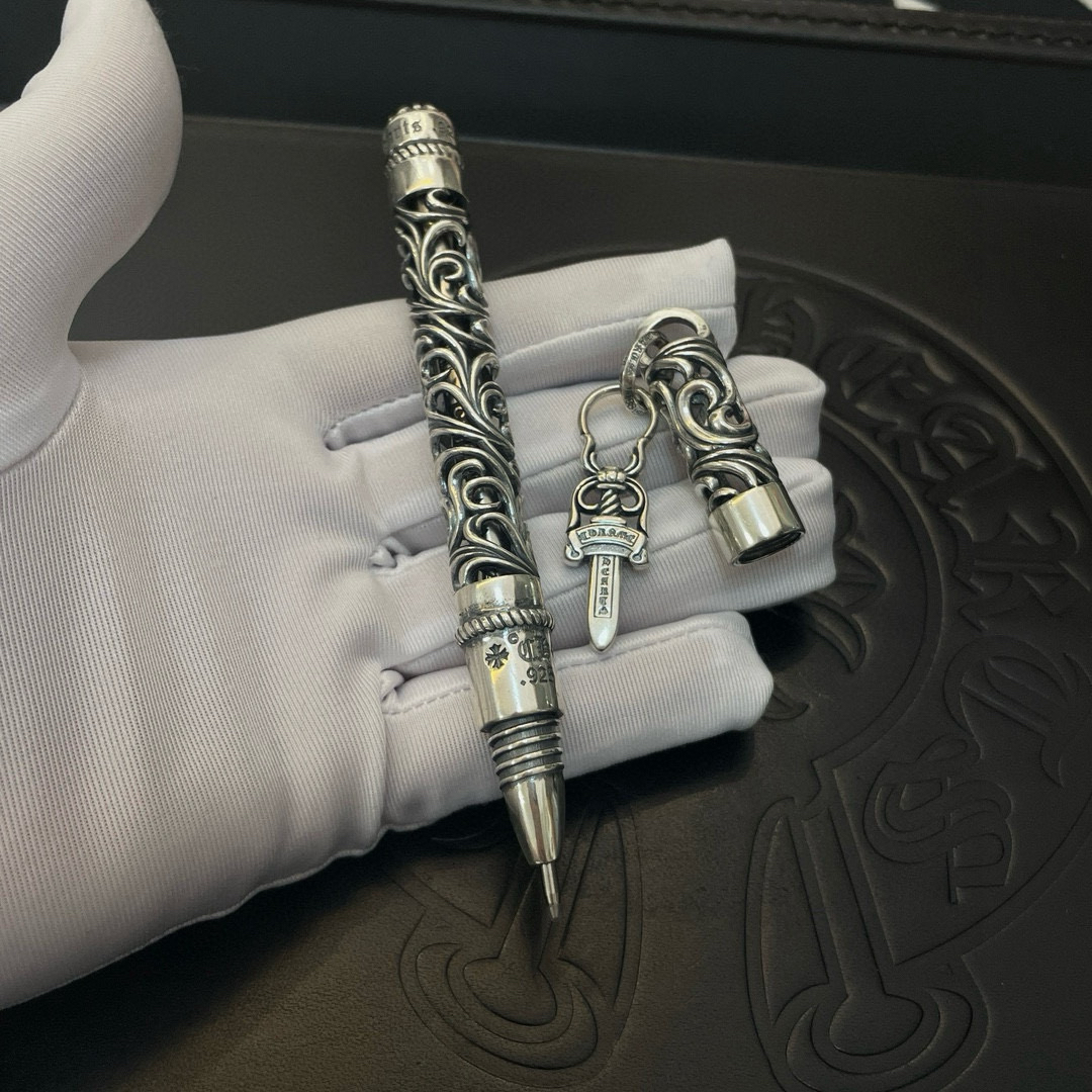 クロムハーツ「Chrome Hearts」ヴィンテージ風 蔓彫り オープンワーク サインペン - 精巧な職人技、非凡な質感