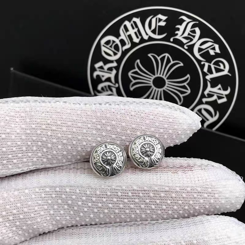 クロムハーツ「Chrome Hearts」クロムハーツ クロス＆ホースシューピアス S925 ユニセックス ピアス