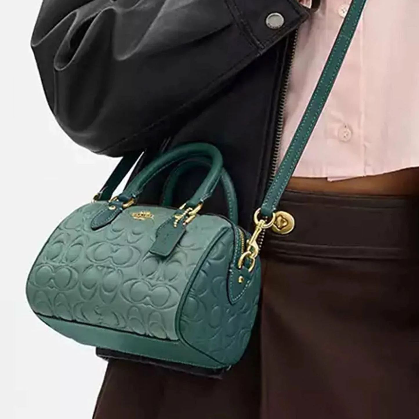 コーチ(Coach)ミニ ローアン クロスボディ バッグ・ブロックド シグネチャー レザー