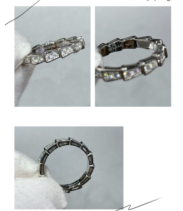 ブルガリ「Bvlgari」狭版天然クジャク蛇の指輪