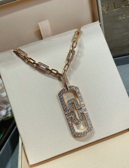 ブルガリ「Bvlgari」透かし彫りクリップネックレス65cm