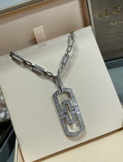 ブルガリ「Bvlgari」透かし彫りクリップネックレス65cm