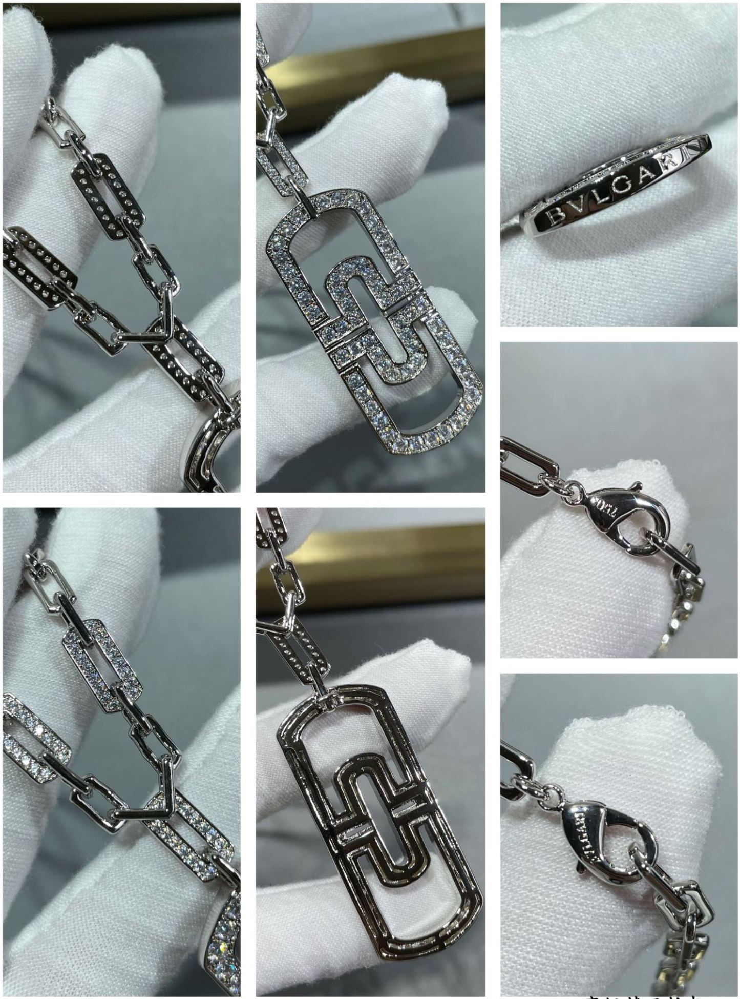 ブルガリ「Bvlgari」透かし彫りクリップネックレス65cm