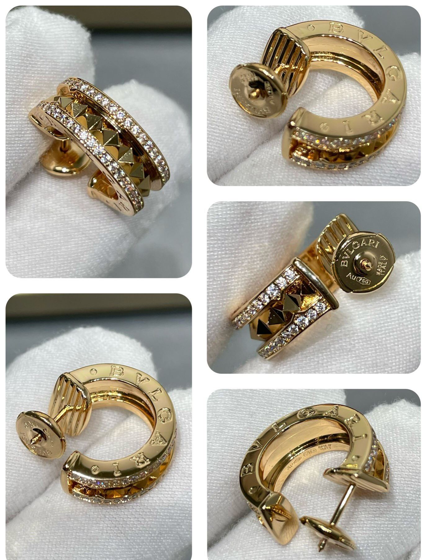 ブルガリ「Bvlgari」両ドリルリベットイヤリング