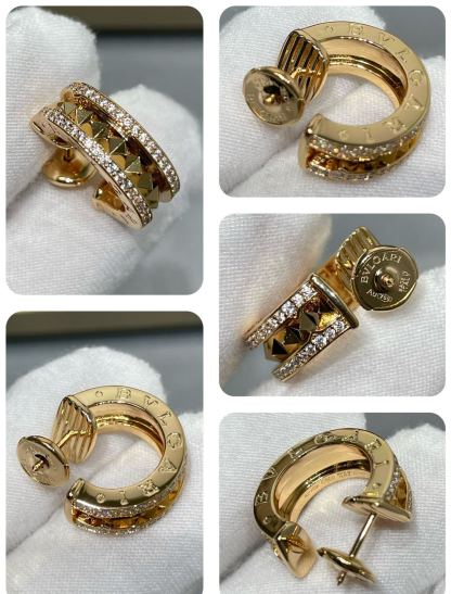 ブルガリ「Bvlgari」両ドリルリベットイヤリング