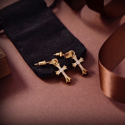 クロムハーツ「Chrome Hearts」クロムハーツ 3Dクロススタッドピアス S925 ピアス