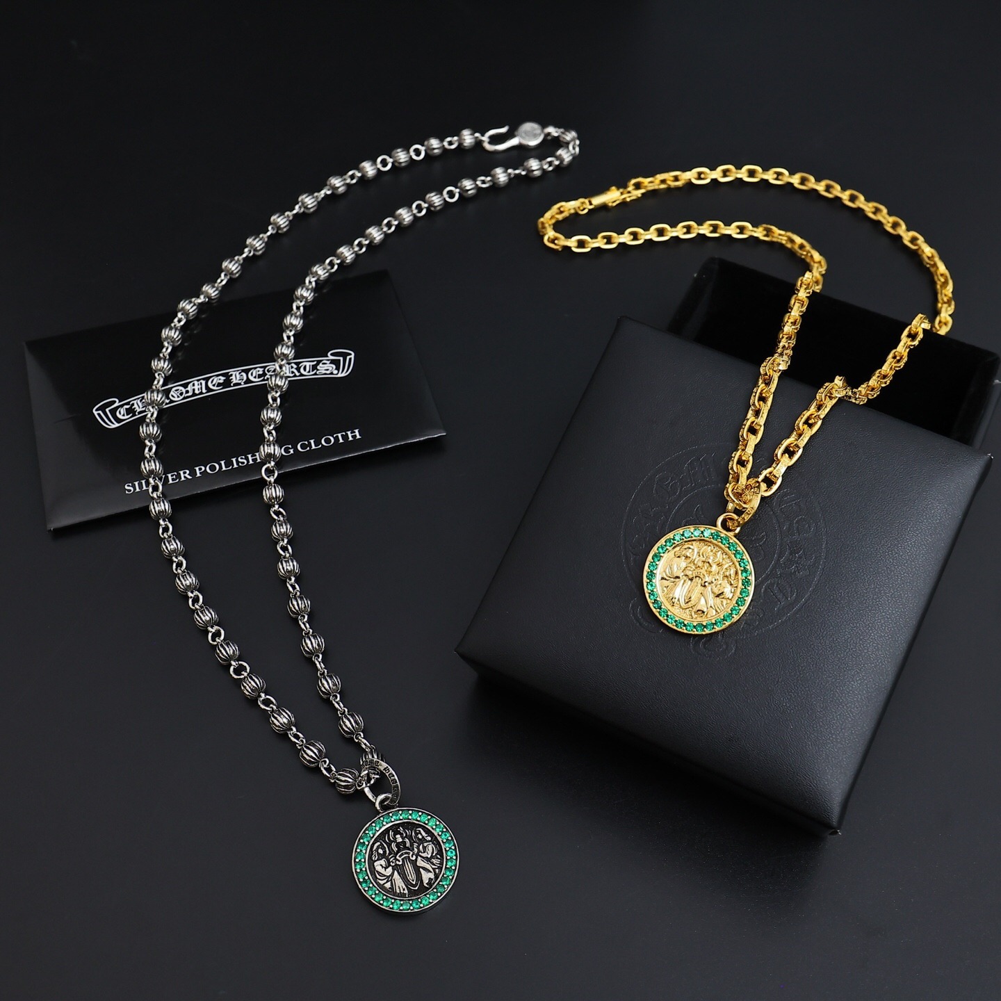 クロムハーツ「Chrome Hearts」スカル&クロス チェーンネックレス