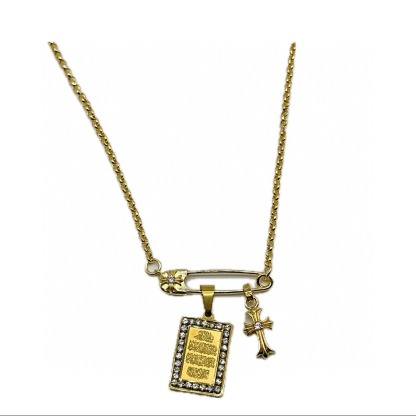 クロムハーツ「Chrome Hearts」ゴールド ペーパークリップ ペンダントネックレス