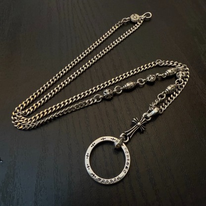 クロムハーツ「Chrome Hearts」ビンテージフラワーボールクロス ペンダントネックレス
