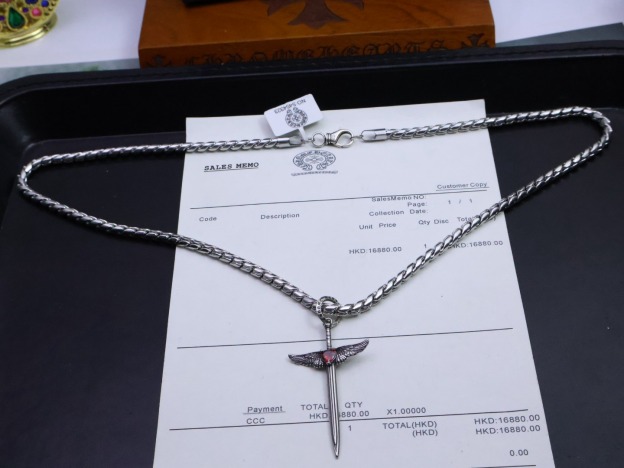 クロムハーツ「Chrome Hearts」ハンドメイドクロス&フラワー ネックレス