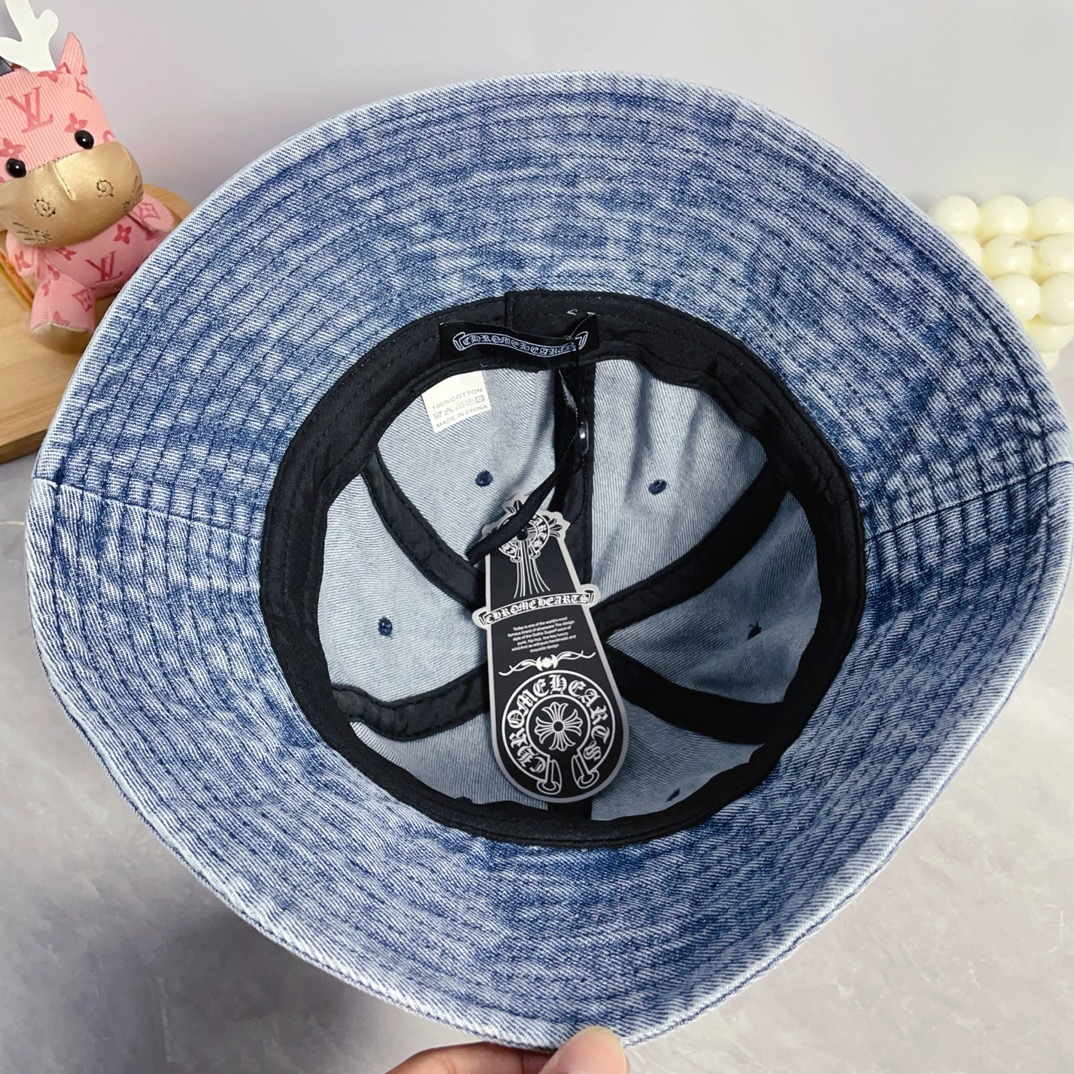 クロムハーツ「Chrome Hearts」 ディストレスド デニム バケットハット