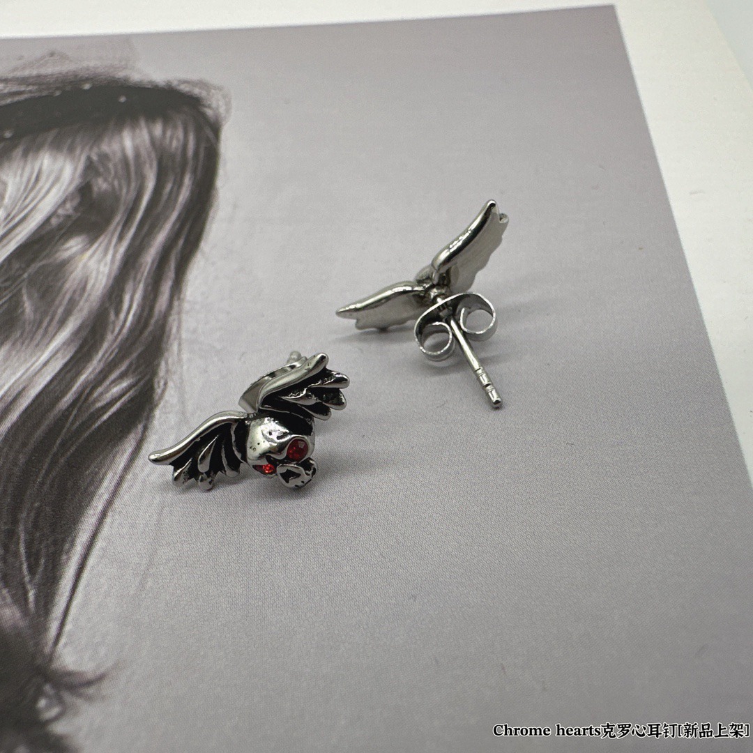 クロムハーツ「Chrome Hearts」アンティーククロスピアス S925 ユニセックス ピアス