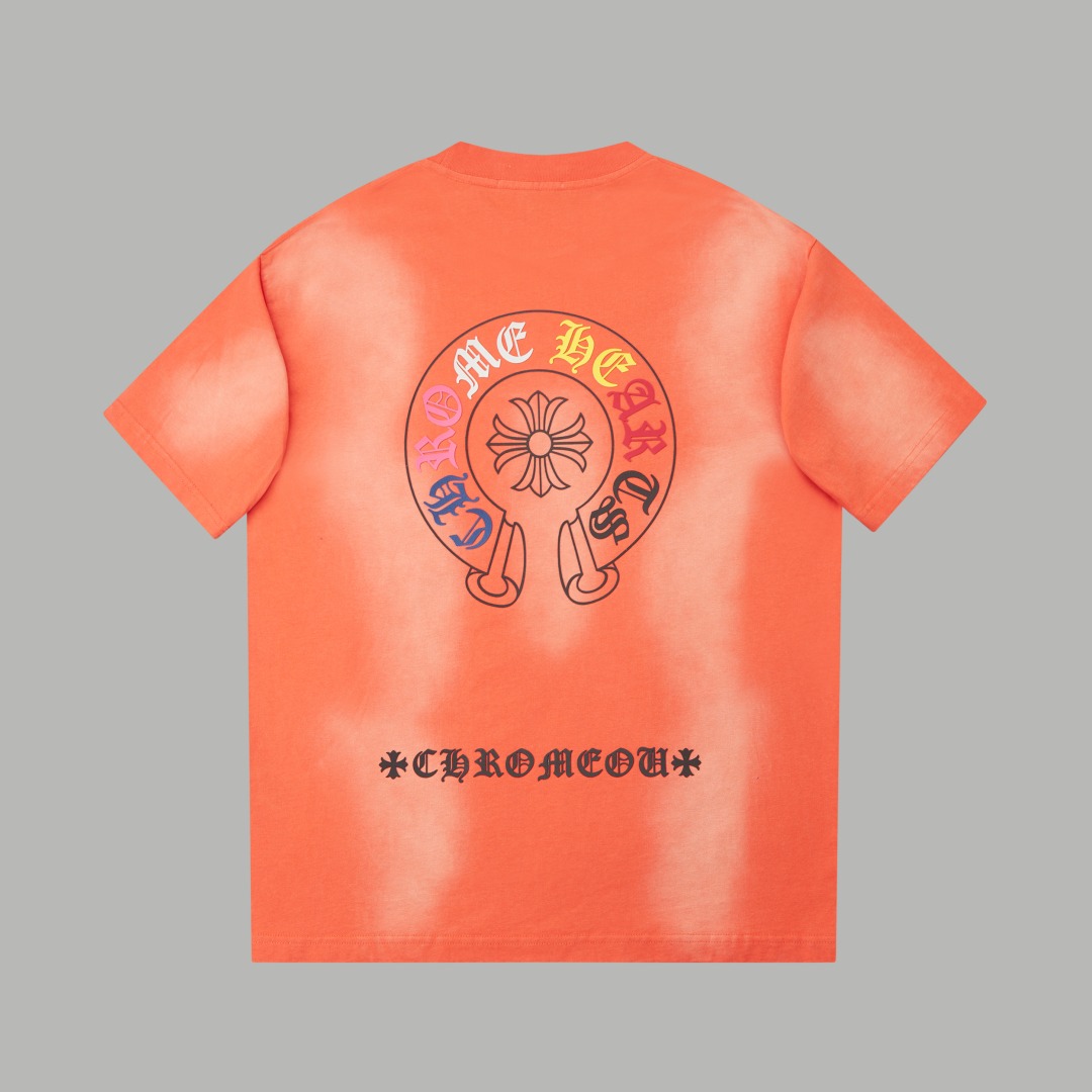 クロムハーツ「Chrome Hearts」クロス＆レターロゴ ヴィンテージプリントTシャツ + 半袖Tシャツ（S/M/L/XL）