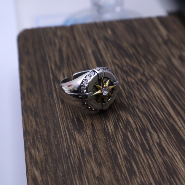 クロムハーツ (Chrome Hearts)クロム ハーツ コンパス クロス フラワー アンティーク リング