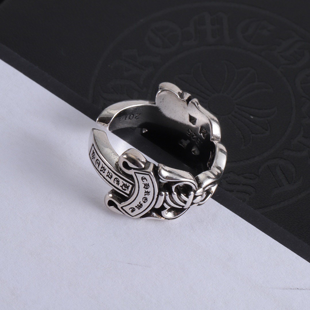 クロムハーツ (Chrome Hearts)クロム ハーツ ワイド レター スクリブル リング サイズ6-8