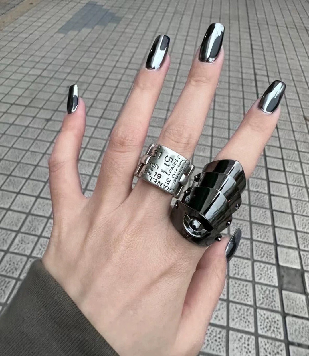 クロムハーツ (Chrome Hearts)クロム ハーツ ワイド レター スクリブル リング サイズ6-8