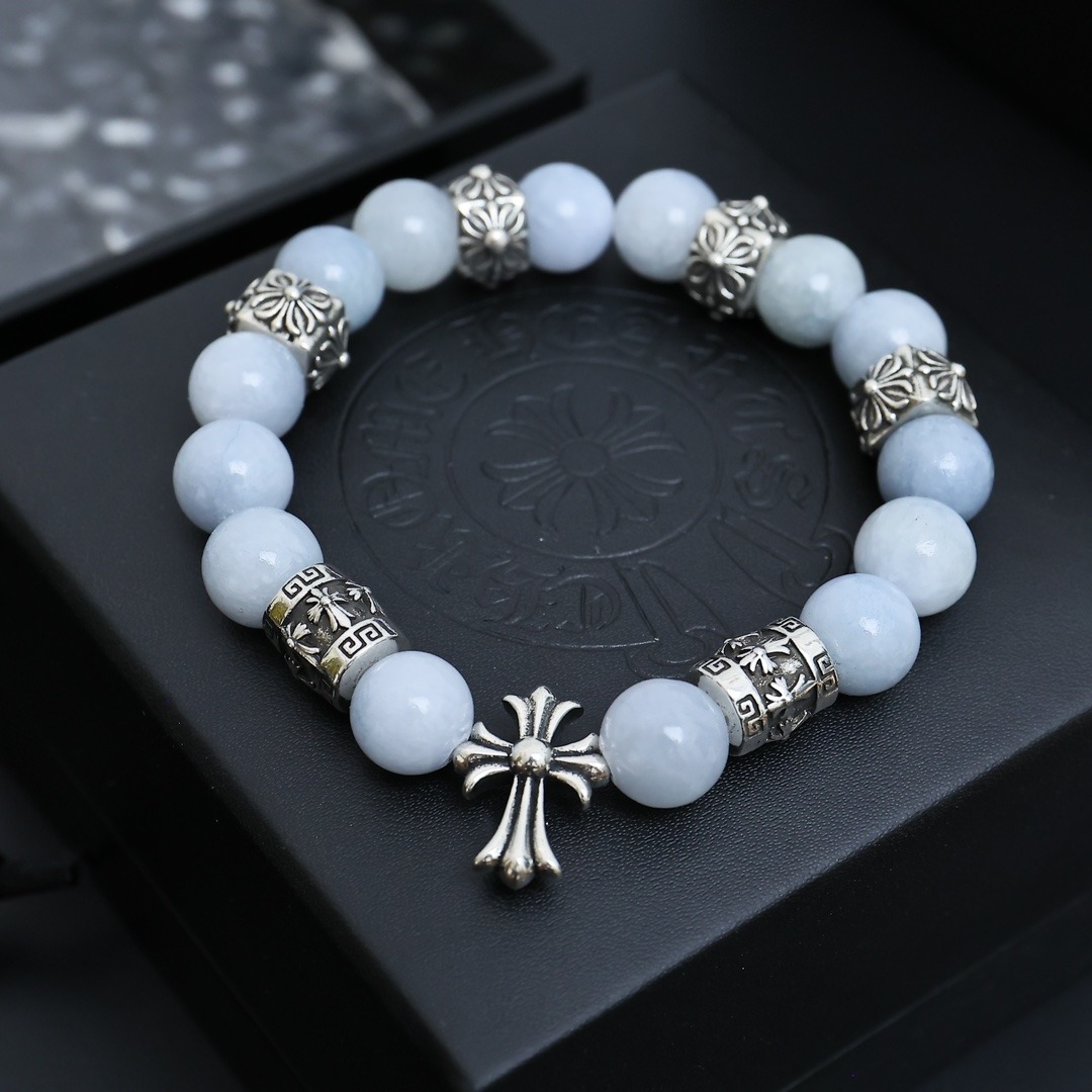 クロムハーツ「Chrome Hearts」カップル用 ナチュラルストーン ストレッチブレスレット