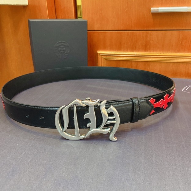 クロムハーツ「Chrome Hearts」デタッチャブル クロスフラワー ベルト 3.8cm